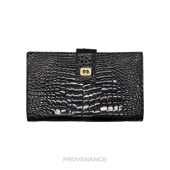 🔴 Gucci Long Wallet - Black Crocodile - Picture 3 of 12